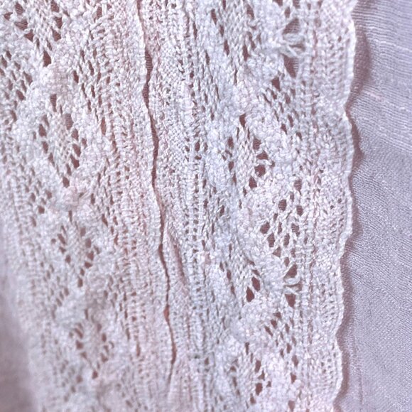 Jennie Marlis Womens Boho Coquette Crochet Lace Tunic Top Size PM Pink Flowy - Picture 6 of 11